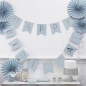 Preview: Wimpelkette - Happy Birthday - Hellblau/Silber